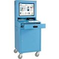 Global Equipment Mobile Security LCD Computer Cabinet Enclosure, Blue, Assembled 239115BLA